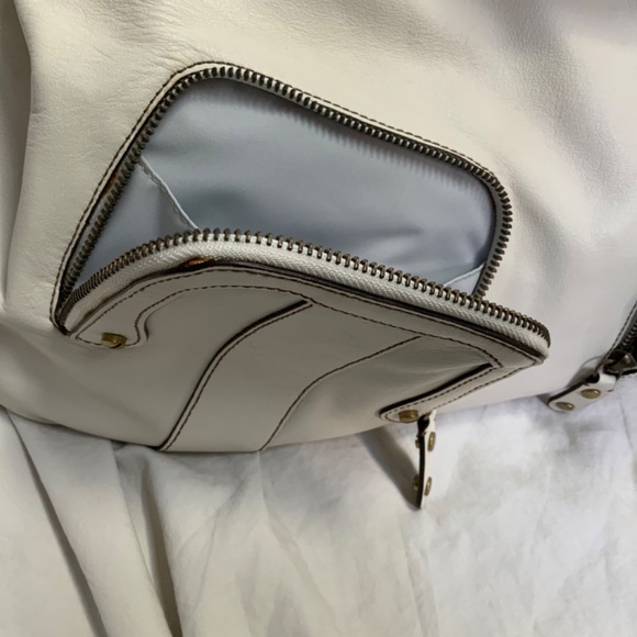 Cole Haan Oversized Leather Shoulder Bag in Winter White - Picture 11 of 13